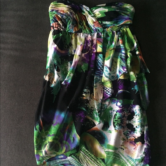 Arden B. strapless print dress - Picture 2 of 5